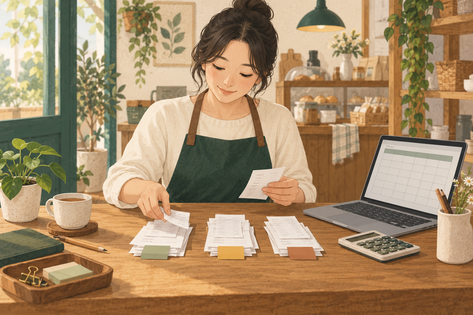 행정·재무 업무를 하는 가상 사장님 일러스트