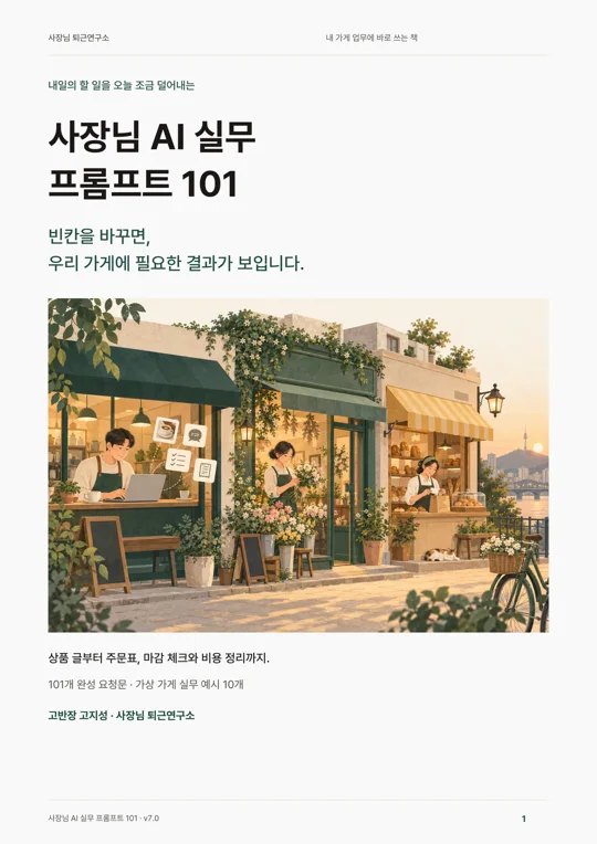 사장님 AI 실무 프롬프트 101 실제 전자책 표지